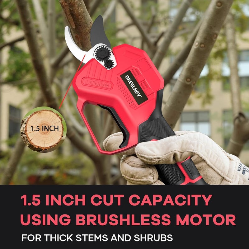Okeelney Electric Pruning Shears for Milwaukee M18 Battery, Brushless Cordless Branch Cutter Pruner with 1.5 inch Cut Capacity for Tree trimming, Shrubs, Gardening - 1 YEAR REPLACEMENT WARRANTY - Image 4